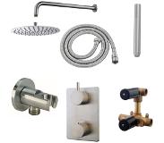 Wiesbaden one-pack inbouwthermostaat doucheset rond type 202 GS (20 cm), RVS
