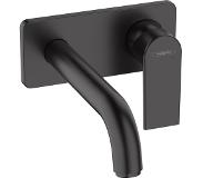 Hansgrohe Vernis Shape afbouwdeel 2-gats inbouwwastafelmengkraan met uitloop 20,7 cm, mat zwart