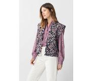 Sissy-Boy Zwart quilted gilet met paarse bloemenprint | Maat: M