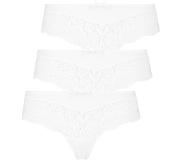 Hunkemoller 3-pack brazilian short Valencia Wit Dames | Maat: XL