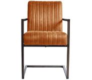 OldInn | Eetkamerstoel Miami kunstleer bruin 50x88x58 cm eetkamerstoelen | NADUVI