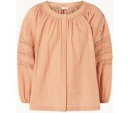 JcSophie Sadie blouse met pofmouw en opengewerkt dessin