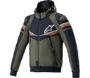 Alpinestars Sektor V2 Tech, textieljas ,Donkergroen/Zwart/Neon-Oranje ,M