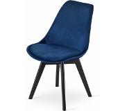 Viking Choice NORI - Velvet eetkamerstoel - set van 4 - blauw zwart