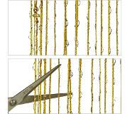 Relaxdays 1x Draadgordijn glitters - deurgordijn - draadjesgordijn - 145 x 245 cm - goud