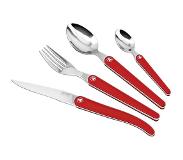 Laguiole Evolution bestekset - Acidule Rood - RVS - 16-delig