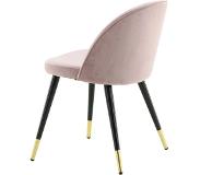 Venture Home Eetkamerstoelen 2 st Velvet fluweelzwart messing oudroze
