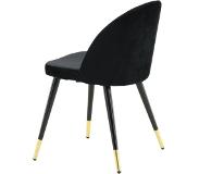 Venture Home Eetkamerstoelen 2 st Velvet fluweel zwart en messing