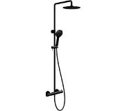 Linie Neptunus opbouw regendoucheset thermostatische kraan mat zwart