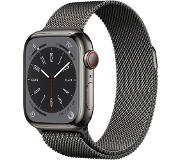 Apple Watch Series 8 4G 41mm Grafiet Rvs Milanese Polsband
