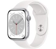 Apple Watch S8 - 45mm Aluminium - Silver - White Sportband