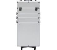 vidaXL Make-up trolley aluminium zilverkleurig