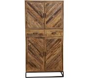 Mangohout Online Mangohouten Kast Reno 100 cm met 2 lades en 4 deuren Mahom