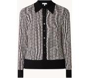 Reiss Olivia blouse met grafische print en fijngebreid achterpand