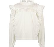 B.NOSY Meisjes blouse ruffel - Daisy wit. Maat 122/128