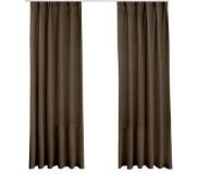 LW Collection Gordijnen bruin velvet kant en klaar 240x140cm met haakjes - Kant en klare gordijnen met haken Velours - Gordijnen met haakjes - Fluwelen Verduisterende gordijnen
