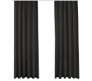 LW Collection Gordijnen zwart velvet kant en klaar 270x290cm met haakjes - Kant en klare gordijnen met haken Velours - Gordijnen met haakjes - Fluwelen Verduisterende gordijnen