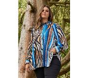 Zhenzi Makenna blouse blauw/bruin L 50/52