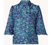 Sandro Blouse van zijde met bloemenprint en ruches