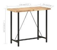 vidaXL Bartafel 120x58x107 cm ruw mangohout