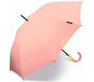 Happy Rain - Lange paraplu met UV bescherming - Automatisch - Roze - maat Onesize