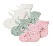 Noppies - Gebreide slofjes - verpakt in cadeaudoosje - 3paar - Baby 0-12mnd - Biologische katoen - White - Grey Mint - Rose Melange