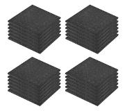 vidaXL Valtegels 24 st 50x50x3 cm rubber zwart