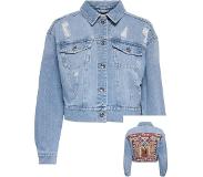ONLY Jas Onlmalibu Ls Deco Dnm Jacket Bj 15281875 Light Blue Denim Dames Maat - S