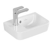 Villeroy & Boch o.novo compact fontein met kraangat links en overloop ceramicplus 36 x 25 cm, wit alpin