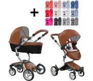 Mima Xari Kinderwagen | Frame - Aluminium | Zitting + Kap - Argento | Starter Pack - Pixel Pink