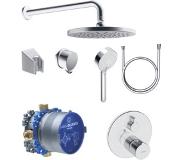 Hansa Bluebox showerset met hoofdouche - rond roset