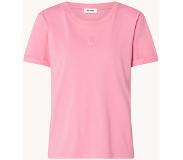 Sandro T-shirt met logoborduring en ronde hals