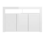 vidaXL Dressoir met LED-verlichting 115,5x30x75 cm hoogglans wit