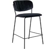 Hioshop 2 x Alicante barstoel velours zwart.