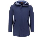 Enos Luxe Halflange Parka Heren met Capuchon - Blauw