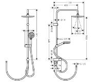 Hansgrohe Vernis showerpipe zonder thermostaat, mat zwart