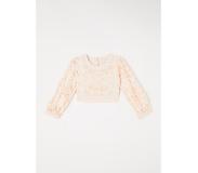 Reiss Nella cropped top van broderie met strikdetail