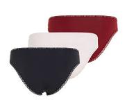 Tommy Hilfiger slip (set van 3) zwart/wit/rood Dames