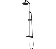 Brauer Gunmetal Carving stortdoucheset - hoofddouche 20cm - staafhanddouche - gunmetal geborsteld PVD