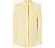 Reiss Campbell blouse van linnen met borstzak en gemêleerd dessin