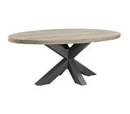 Pronto Wonen Ovale eettafel Robusto ovaal 230x115 vintage grey kruispoot