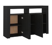vidaXL Dressoir met LED-verlichting 115,5x30x75 cm zwart