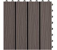 vidaXL Terrastegels diep reliëf 30x30 cm 1 m² HKC donkerbruin 11 st