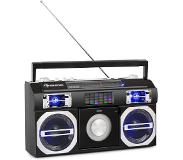 Auna Oldschool 80's retro-player CD BT USB MP3 FM telescoopantenne accu zwart