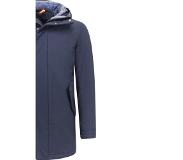Enos Luxe Halflange Parka Heren met Capuchon - Blauw