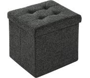 TecTake - opvouwbare opbergkist zitkruk 38 x 38 x 38 cm -opbergruimte - antraciet 402234