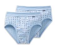 Schiesser Cotton Essentials Heren Slip - 2-pack - Lichtblauw geprint - Maat M