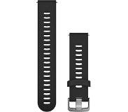 Garmin Siliconen Bandje Zwart/Zilver 20mm