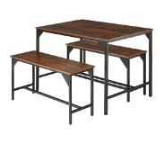 TecTake – robuuste zitgroep – tafel met banken - Bolton industrial dark - 404340
