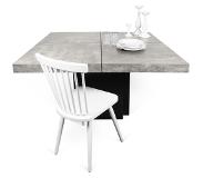 Temahome Vierkante Tafel Dusk 150 - Grijs Tafelblad - Zwart Onderstel